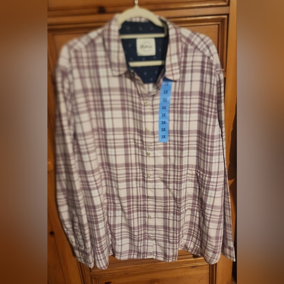 JACHS Girlfriend Tops - JACHS Girlfriend Purple Plaid Button Down Flannel Shirt